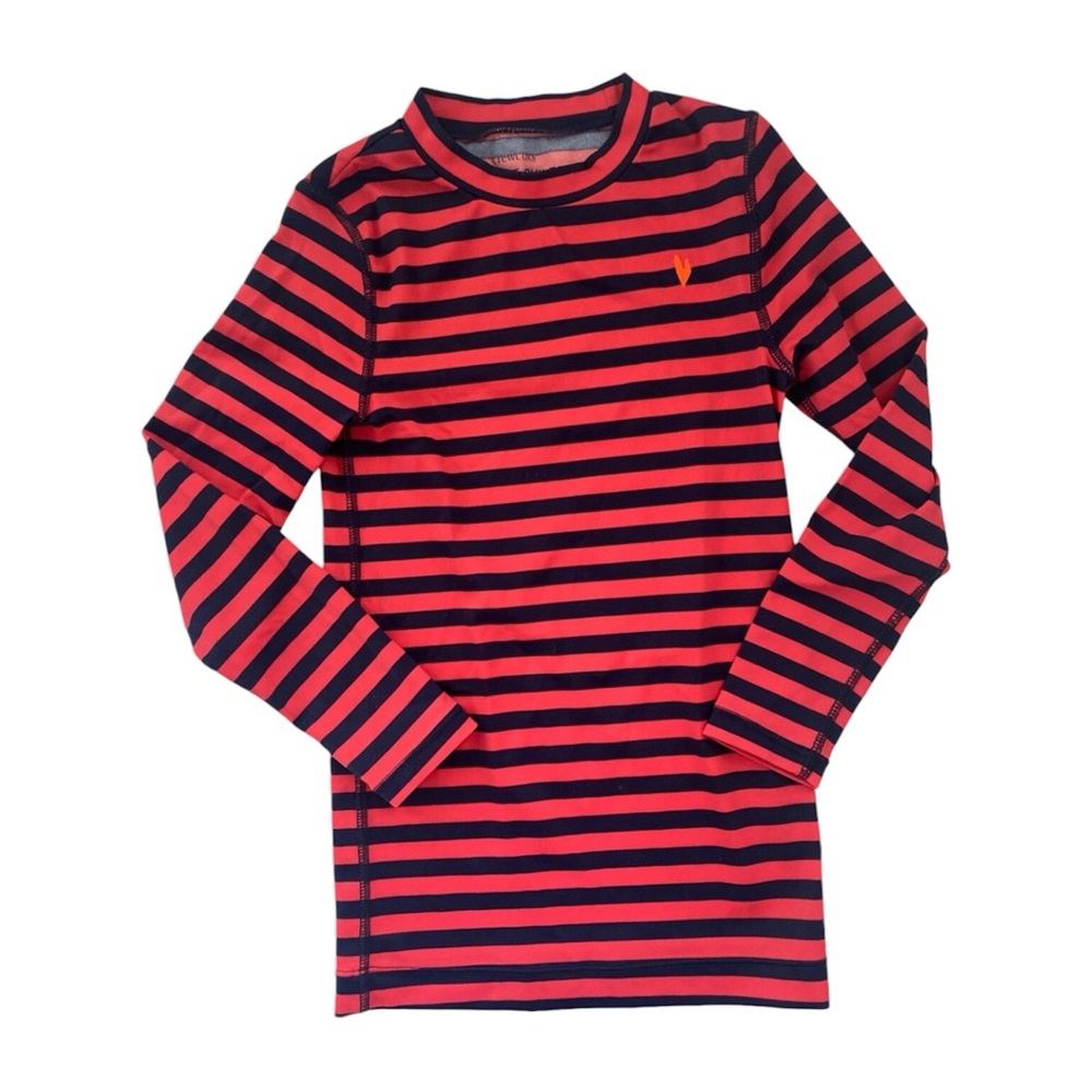 Crewcuts Swim Shirt Long Sleeve Striped Rashguard Red And Blue Size 4-5